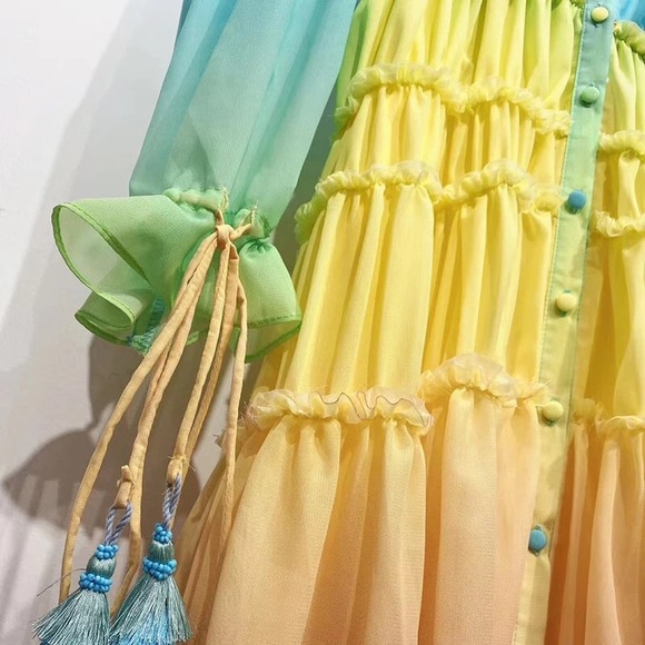 Rainbow Ombré Chiffon Coverup Duster RESTOCKED🎉 - Picture 10 of 16